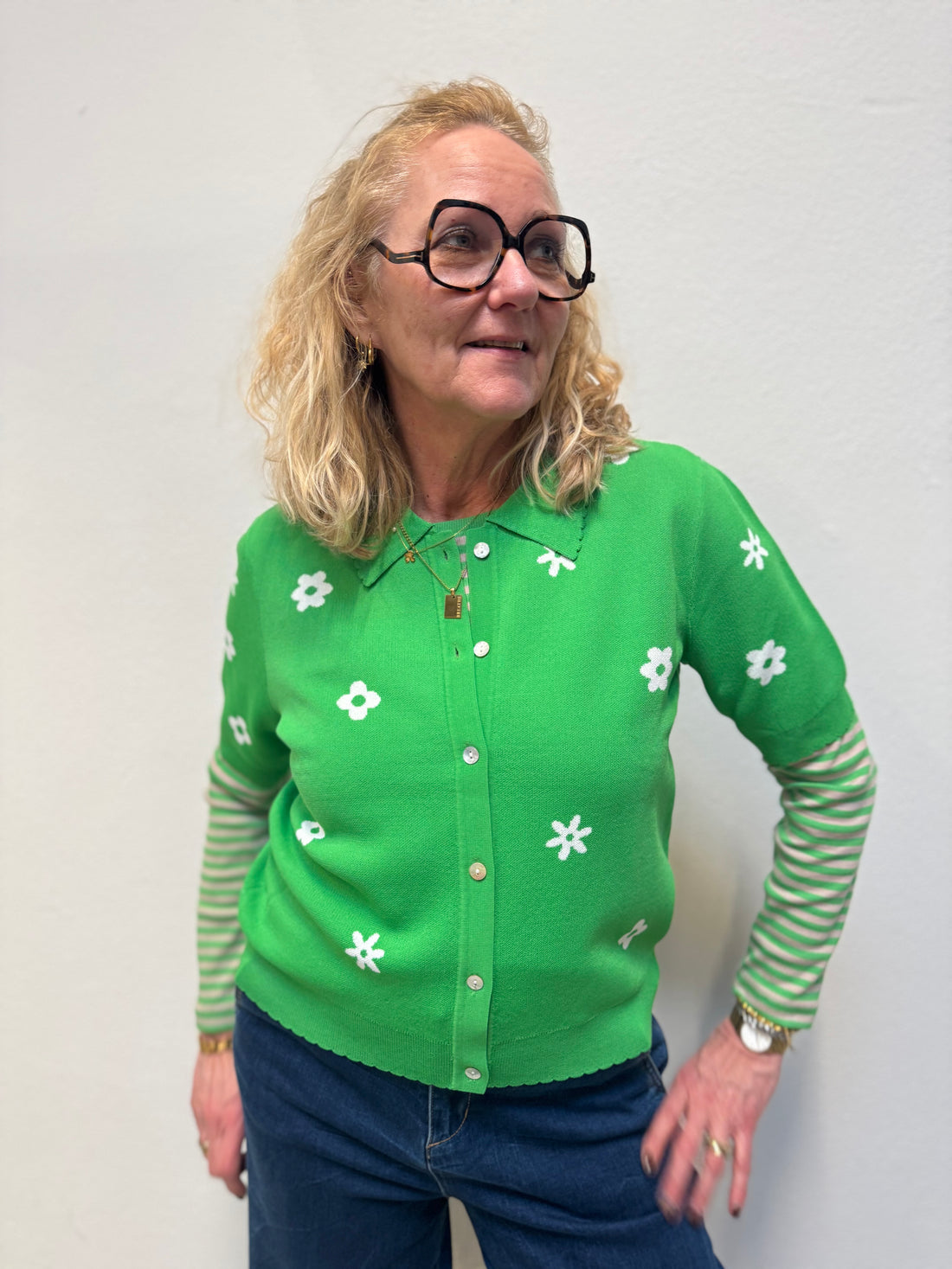 Nümph Melany LS Blouse - Vibrant Green