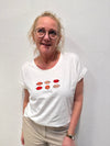 Cream Lumilla T-shirt - Red Lips