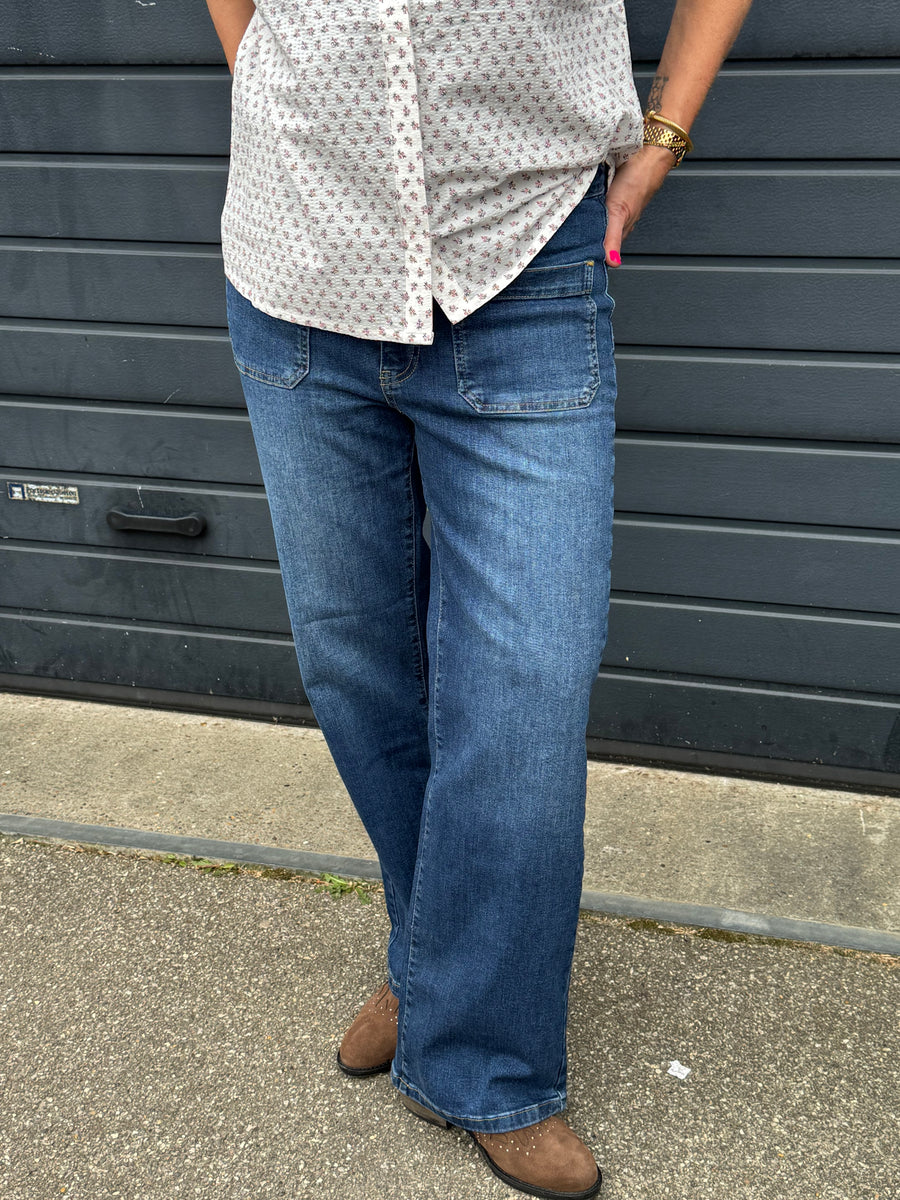 Isay Bologna Wide Jeans - Dark Denim
