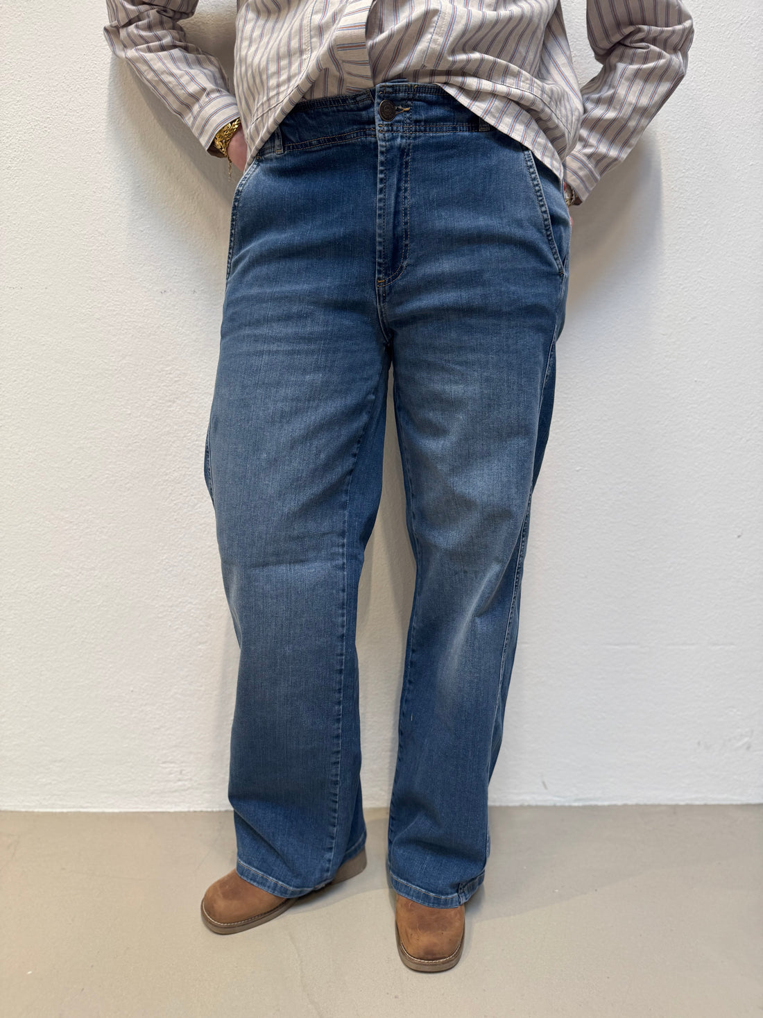 Isay Como New Wide Jeans - Mid Denim Wash