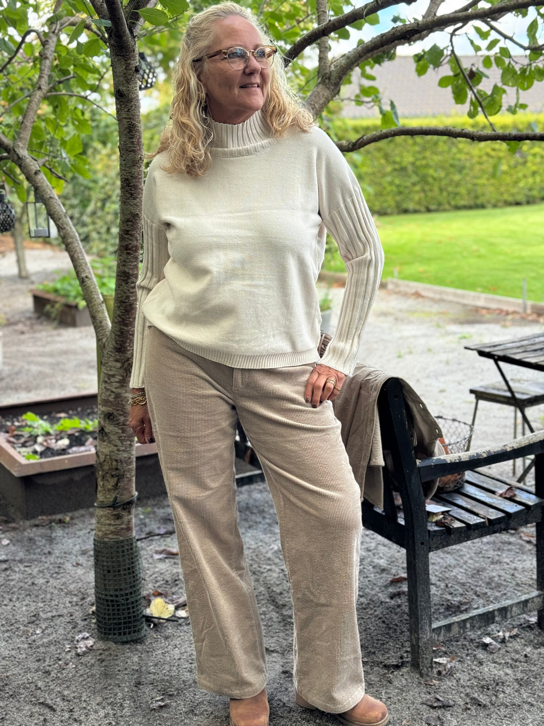 Isay Kaddy Knit Pullover - Winter White Melange