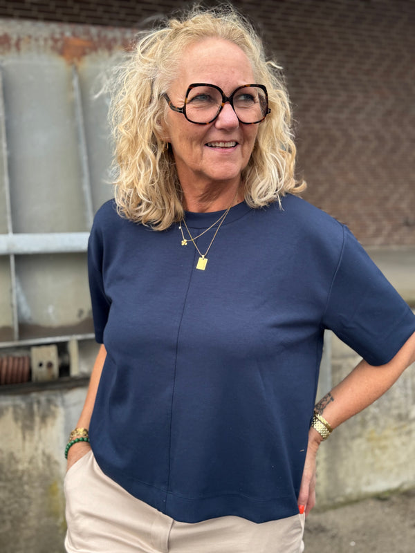 Kaffe Annie T-shirt - Midnight Marine