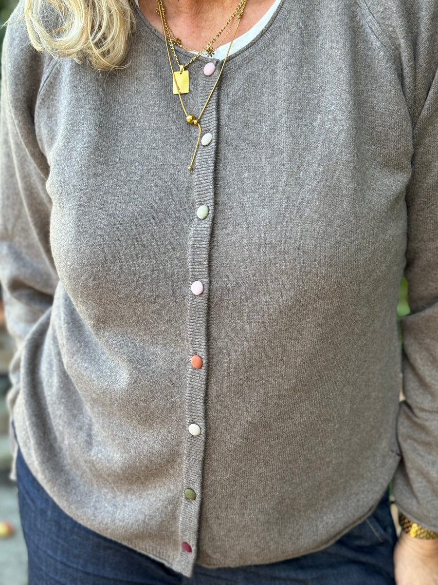 BTF CPH Cashmere Cardigan - Ash Brown Melange