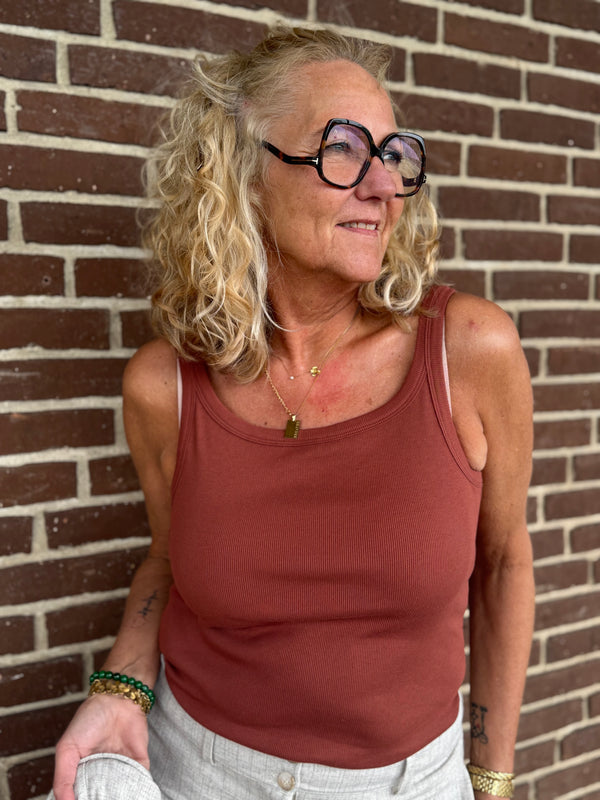 Kaffe Carna Tank Top - Henna