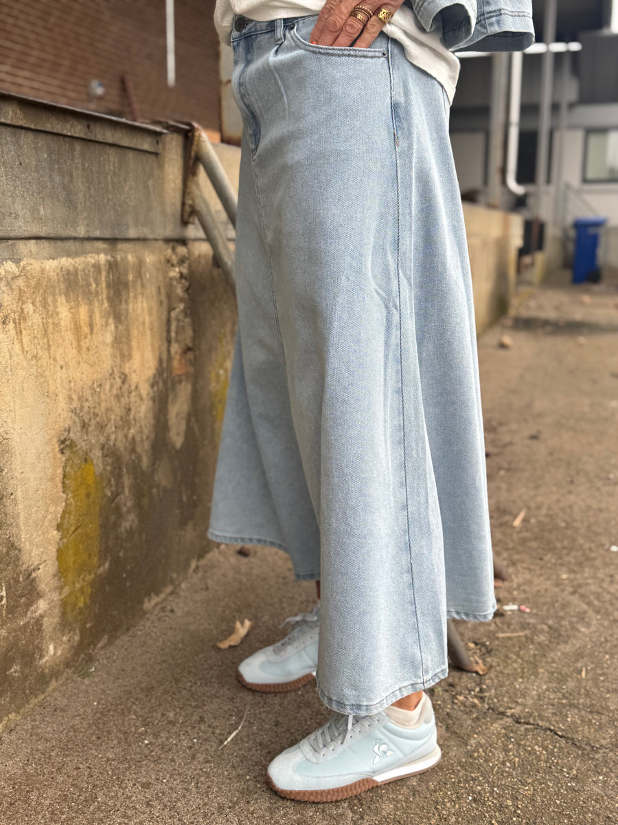 Kaffe Minna Denim Skirt - Light Blue Wash