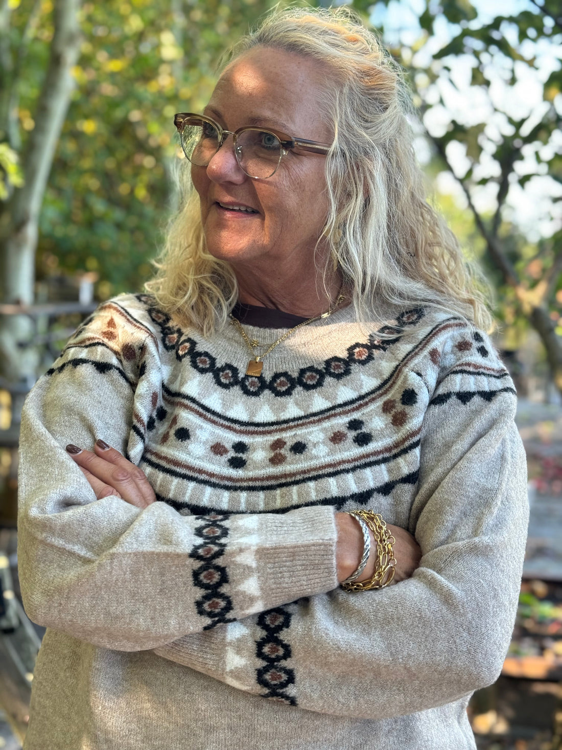 Cream Cherrie Pullover - Cobblestone Melange