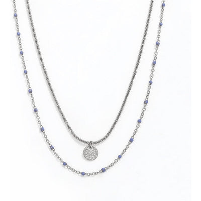 muun studios Fia 2 bead circle necklace stainless Necklace