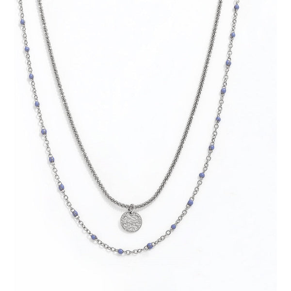 muun studios Fia 2 bead circle necklace stainless Necklace