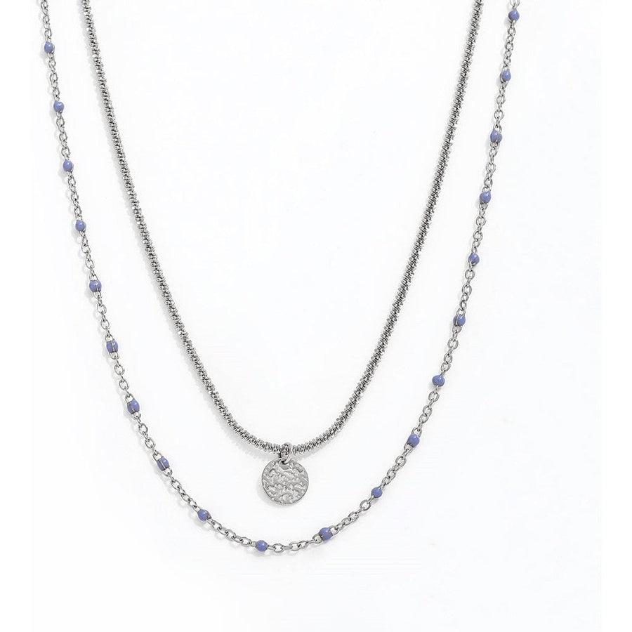 muun studios Fia 2 bead circle necklace stainless Necklace