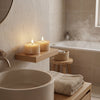 Jumbo LED fyrfadslys i glas - Amber - Nordic Flame