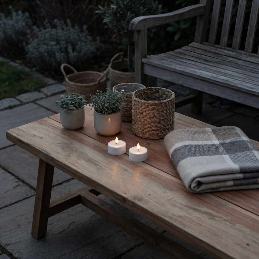 Udendørs LED Fyrfadslys 2-pak – Real Flame Tealights fra Deluxe Homeart