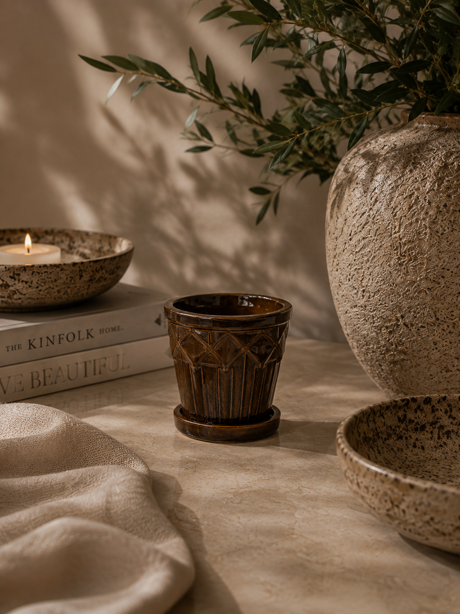 House Doctor Cora Lille Planter - Brown