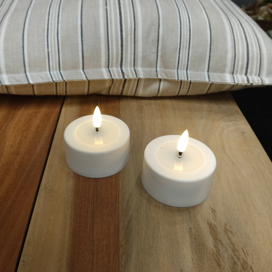 Udendørs LED Fyrfadslys 2-pak – Real Flame Tealights fra Deluxe Homeart