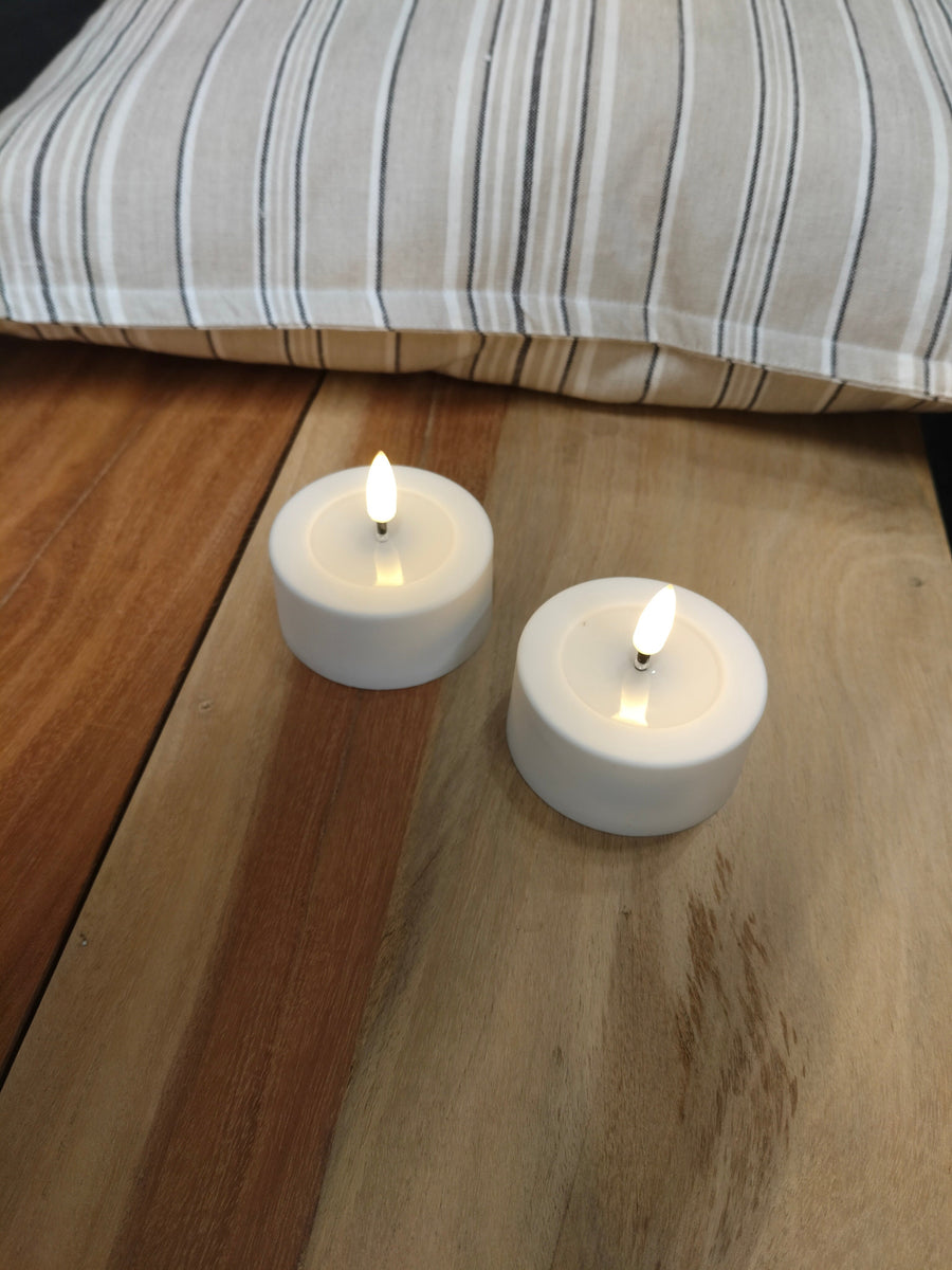 Udendørs LED Fyrfadslys 2-pak – Real Flame Tealights fra Deluxe Homeart