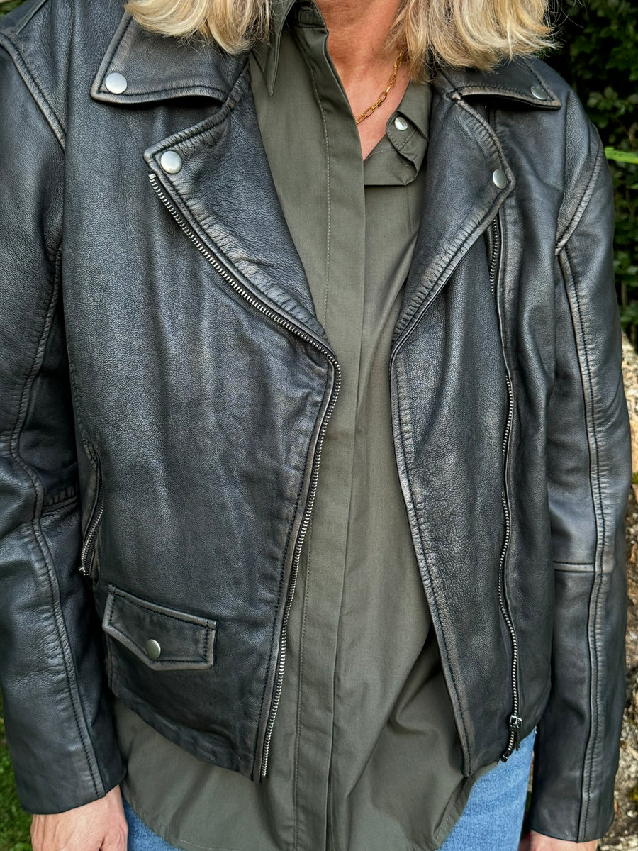 Kaffe Jane Leather Jacket | Kaffe | Køb online hos Moster D – Hurtig levering