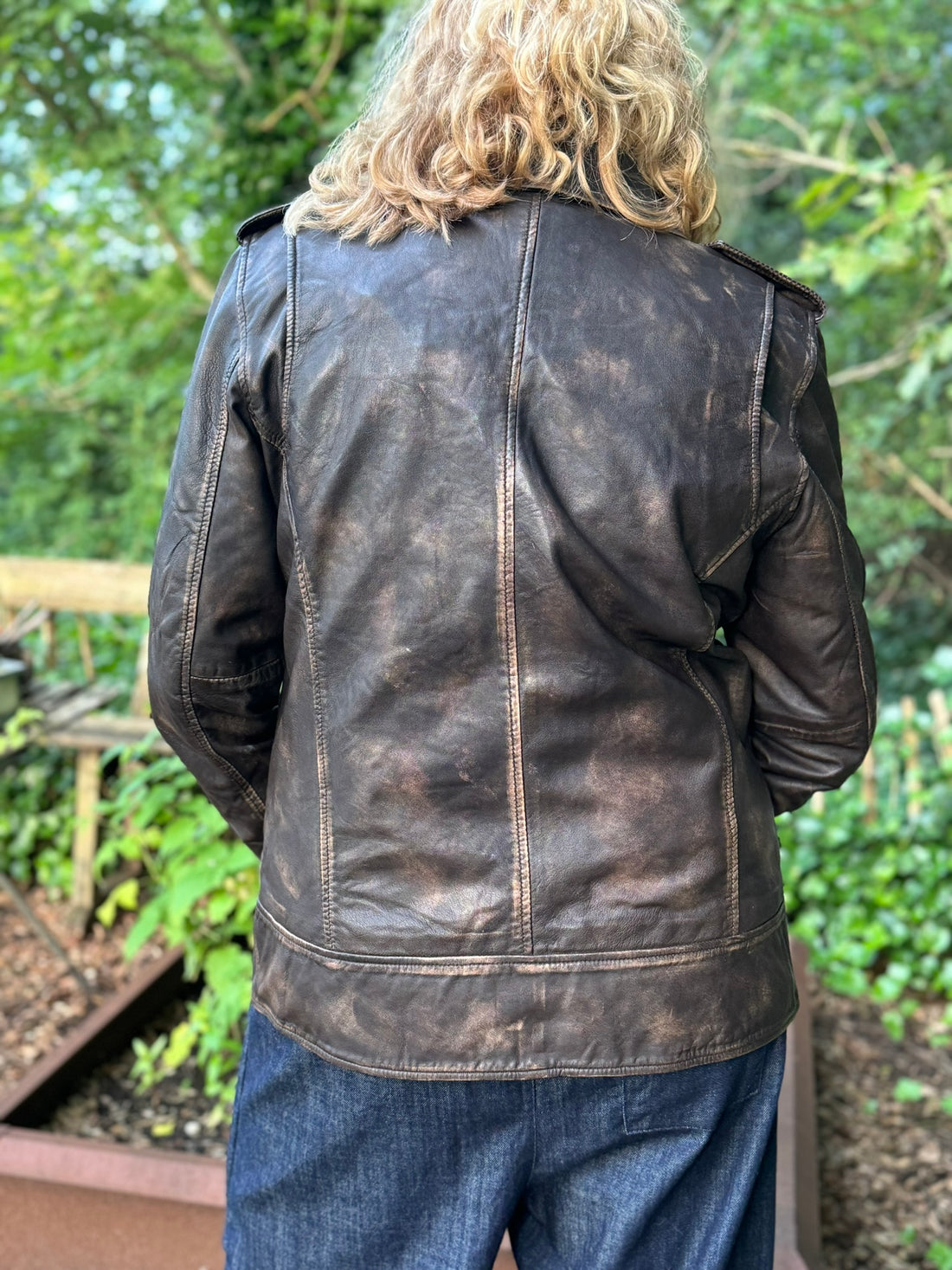 Notyz Oversized Biker jakke - Walnut w. Silver