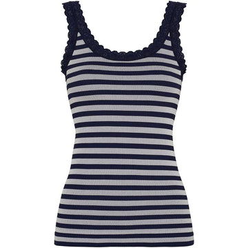 Tim&Simonsen Isa Stripe Rib Top - Blu-Bianco