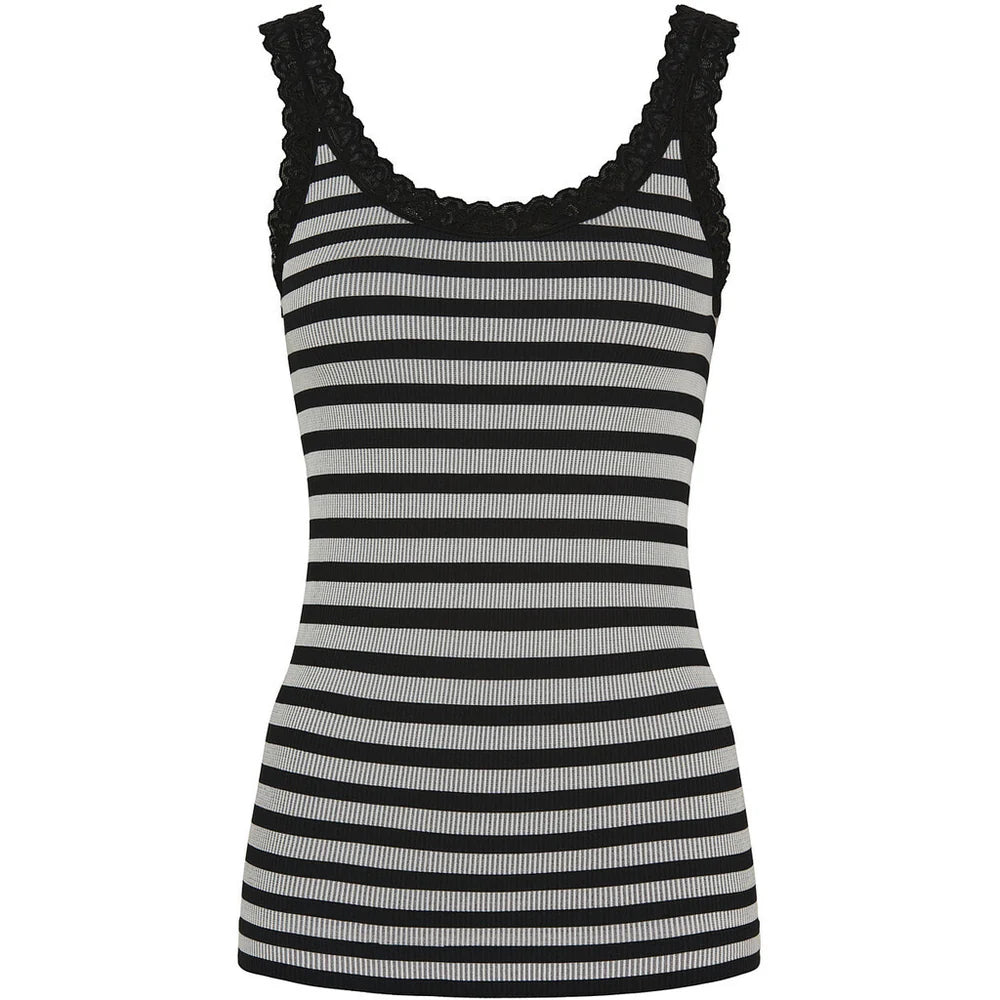 Tim&Simonsen Isa Stripe Rib Top - Nero-Bianco
