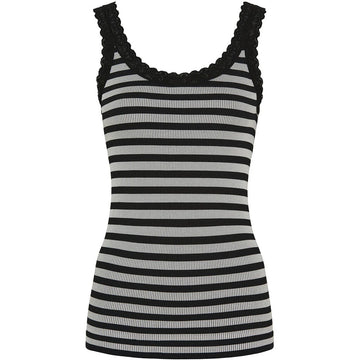 Tim&Simonsen Isa Stripe Rib Top - Nero-Bianco