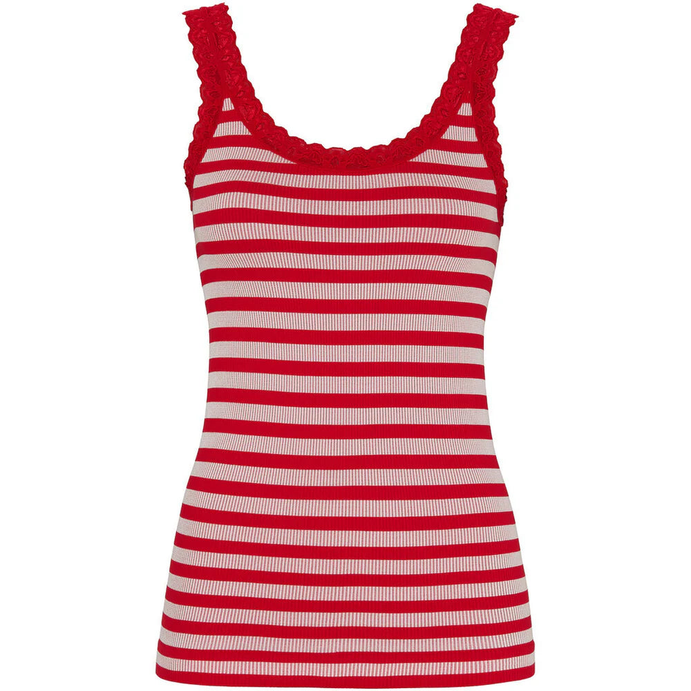 Tim&Simonsen Isa Stripe Rib Top - Rosso-Bianco