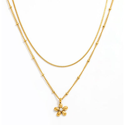 muun studios Ia flower double layer necklace 18k Necklace