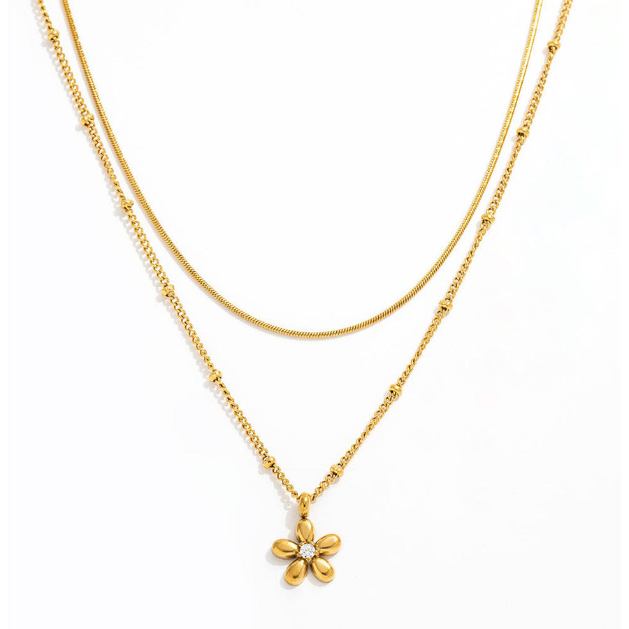 muun studios Ia flower double layer necklace 18k Necklace