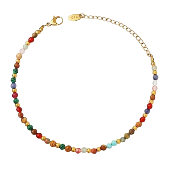 Mila Farverig Perle Armbånd - 18K Guldbelagt