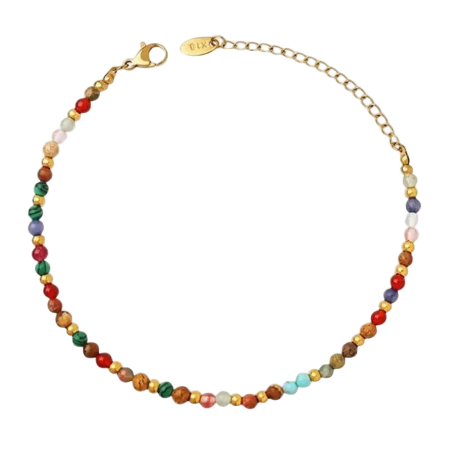 Mila Farverig Perle Armbånd - 18K Guldbelagt