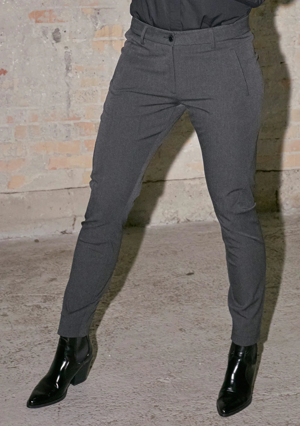 Isay - Stretch Pant Dark Grey Melange