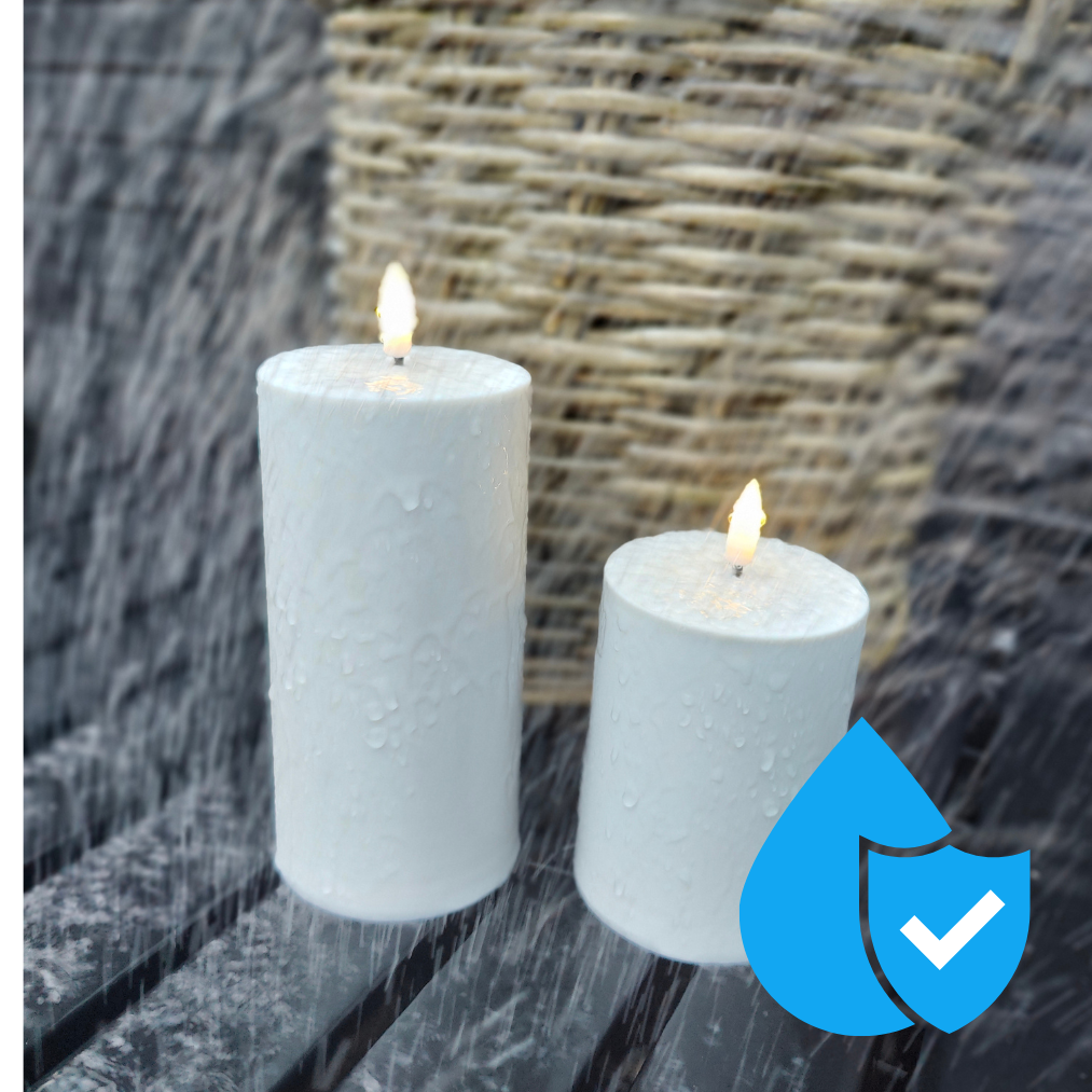 Udendørs LED Udendørs Bloklys Sæt af 3 stk Inkl. fjernbetjening – Sand | Nordic Flame | Køb online hos Moster D – Hurtig levering