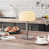 Nordic Flame Trådløs LED Bordlampe – 26 cm Sølv farve - inkl fjernbetjening.