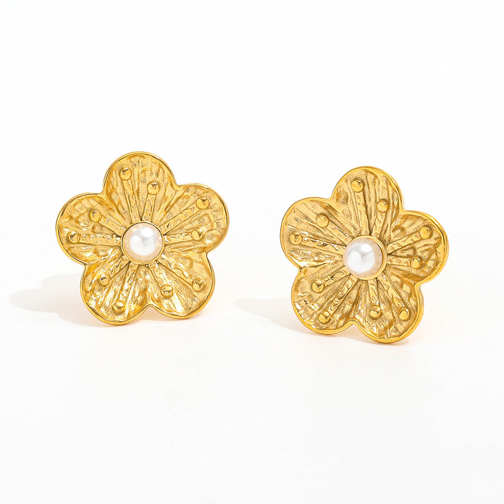 muun studios Lena Perle Ørering - 18K Guldbelagt Earring