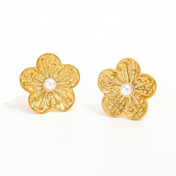 muun studios Lena Perle Ørering - 18K Guldbelagt Earring