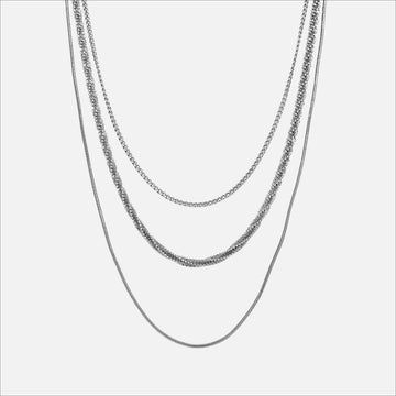muun studios Lume Triple Chain Halskæde - Rustfrit Stål Necklace