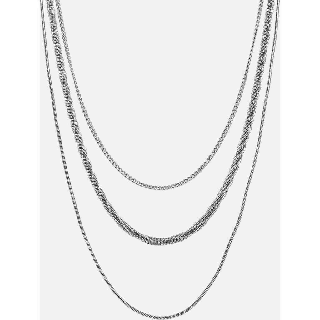 muun studios Lume Triple Chain Halskæde - Rustfrit Stål Necklace