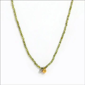 Luna Grøn Perlekæde - 18K Guldbelagt