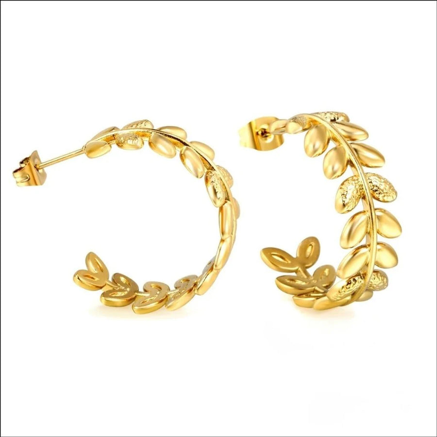 Maia Blad Ørering - 18K Guldbelagt