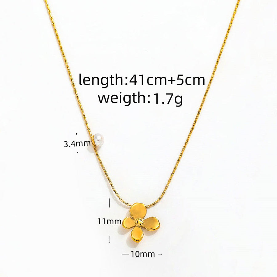 muun studios Mia Flower Necklace 18k Gold Plated Necklace