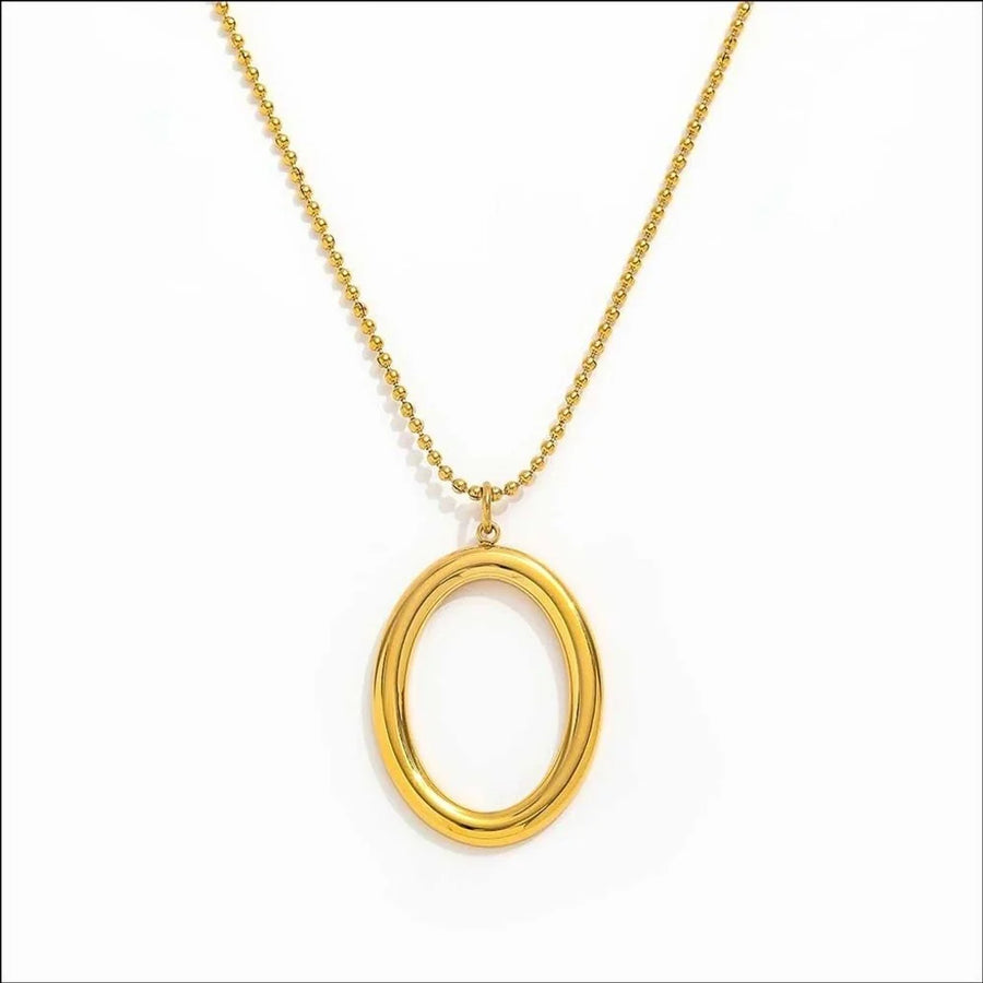 Vega Oval Pendant Halskæde - 18K Guldbelagt