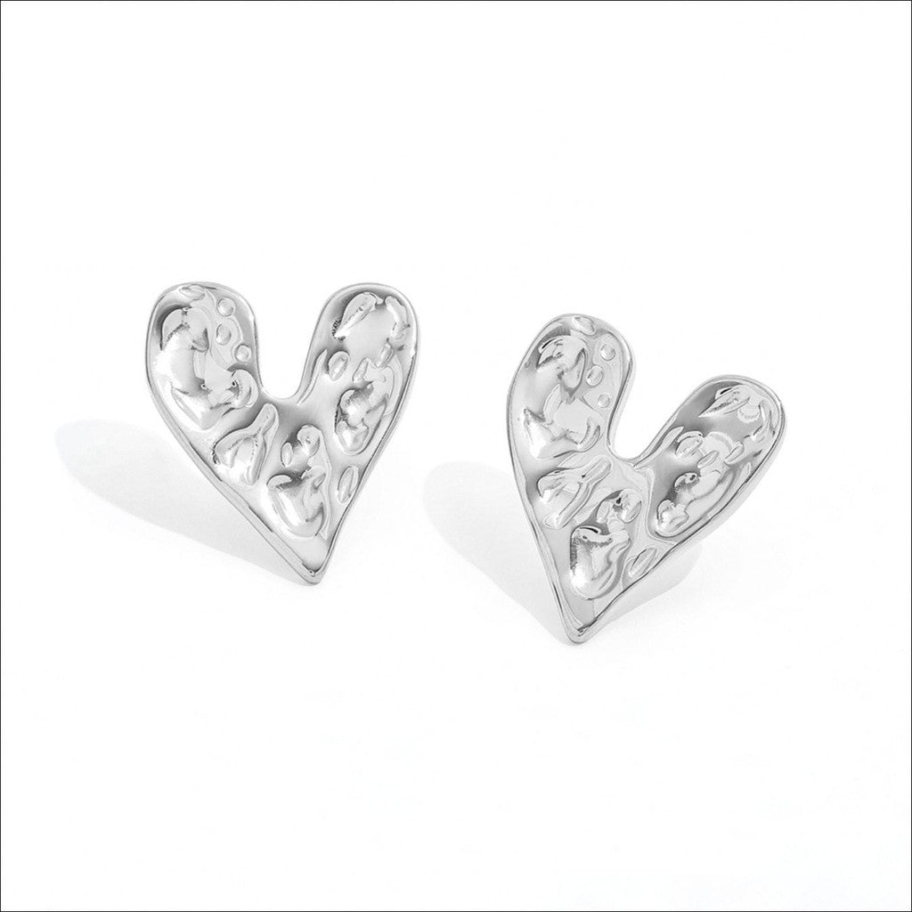 muun studios Liv Heart Studs – 18K Gold Plated stainless steel Earring Stainless Steel