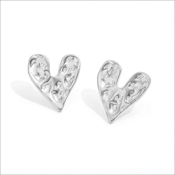 muun studios Liv Heart Studs – 18K Gold Plated stainless steel Earring Stainless Steel