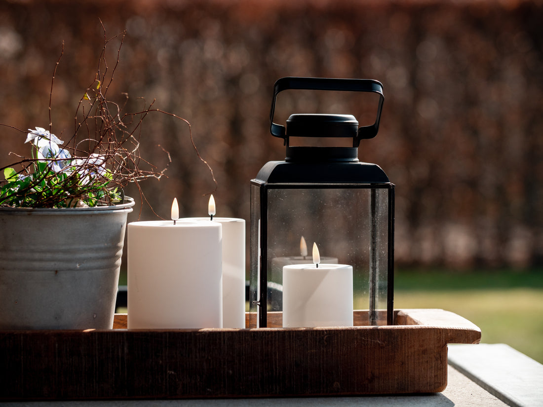 Deluxe Homeart - Hvid Udendørs LED Bloklys 7,5*20cm | Deluxe Homeart | Køb online hos Moster D – Hurtig levering