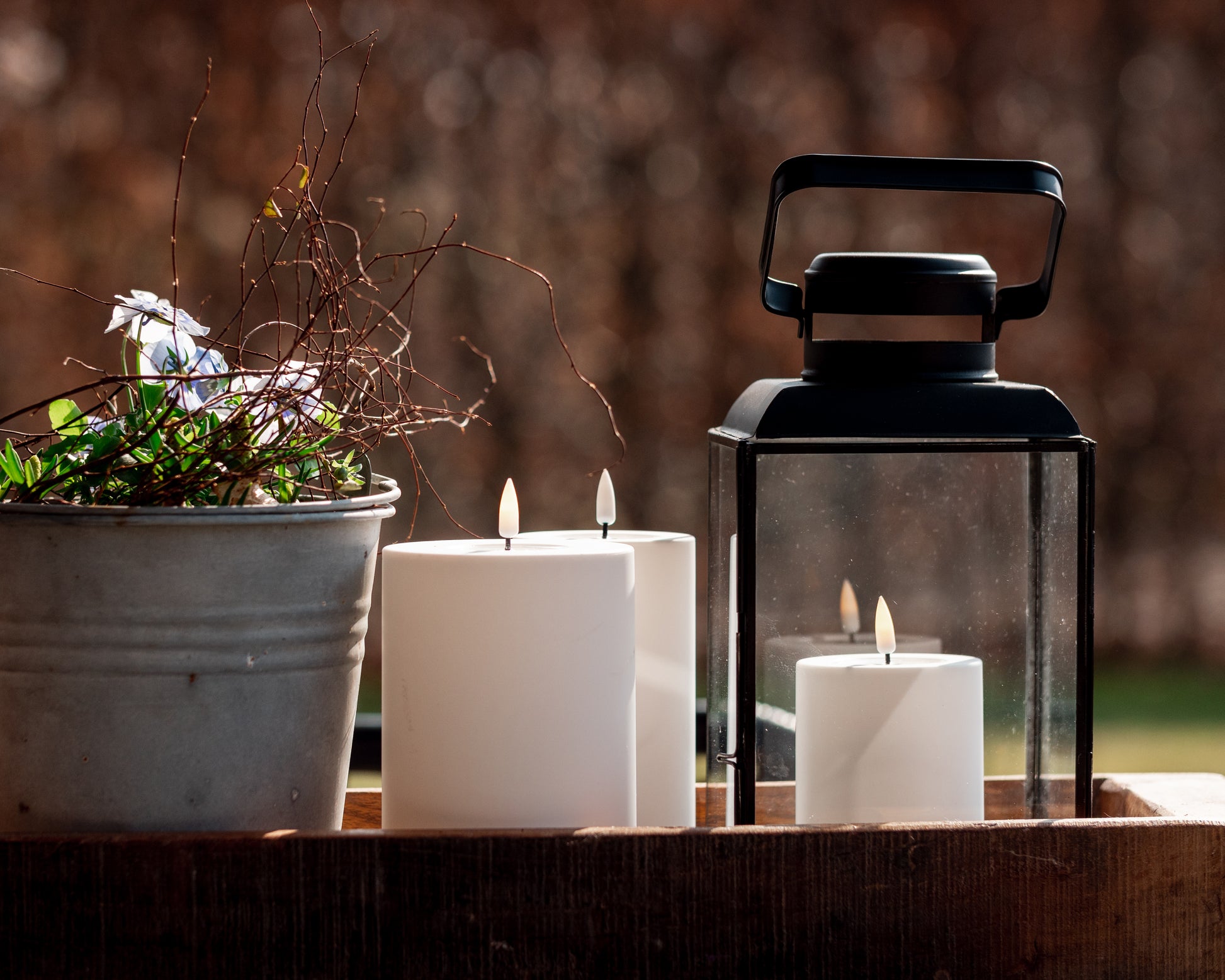 Deluxe Homeart - Hvid Udendørs LED Bloklys 7,5*12.5cm | Deluxe Homeart | Køb online hos Moster D – Hurtig levering