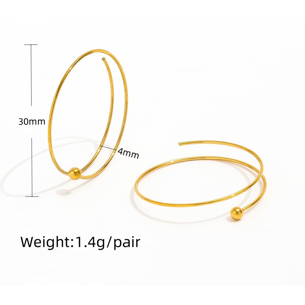 muun studios Rie Hoops Earrings - 18K Gold Plated Earring 18K Gold Plated
