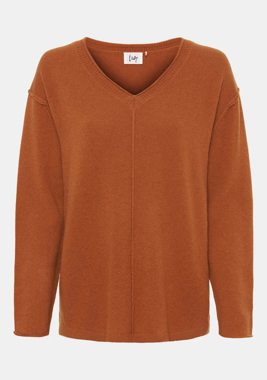 Isay Robin V-Neck Pullover - Autumn Orange