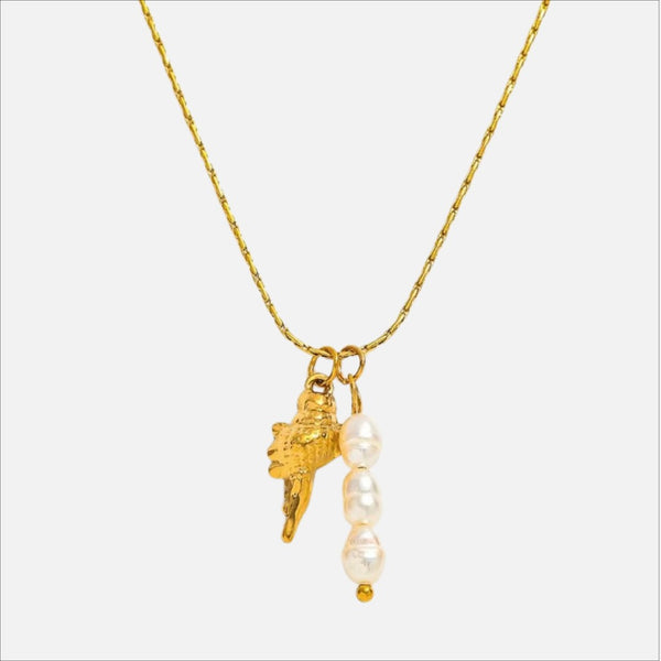 muun studios Shelly Perle Halskæde - 18K Guldbelagt Necklace