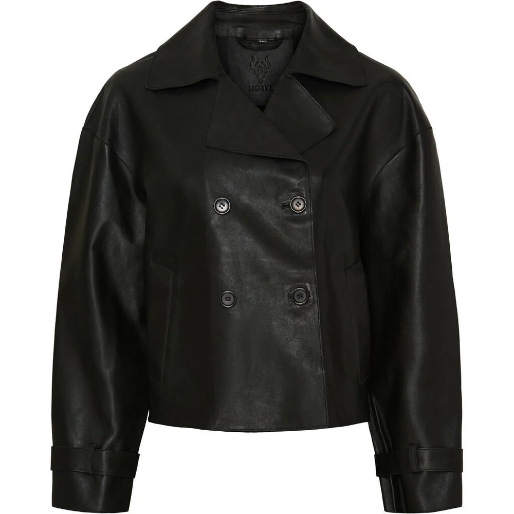 Notyz Kort Trenchcoat i læder | Notyz | Køb online hos Moster D – Hurtig levering