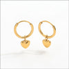 muun studios Silk - Heart pendant earrings - 18K Gold Plated Earring 18K Gold Plated