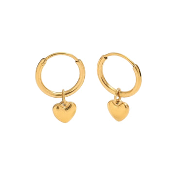 Silk Øreringe m/ Hjertevedhæng