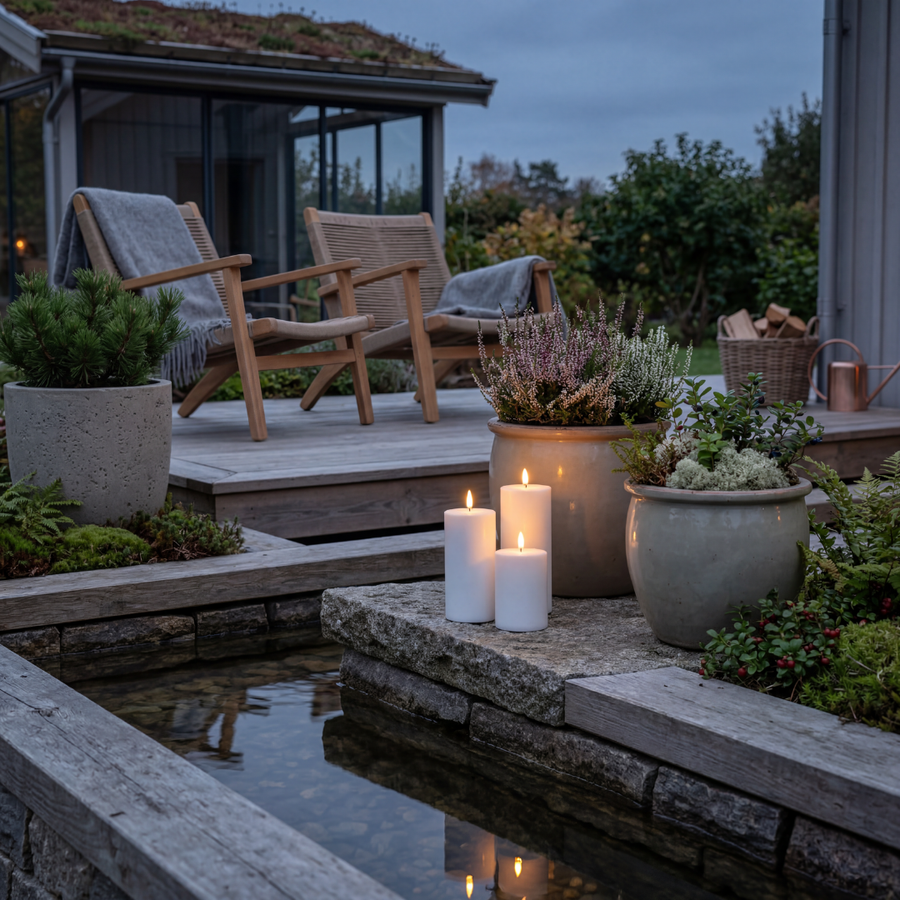 Nordic Flame Solar Udendørs 3 pak LED bloklys